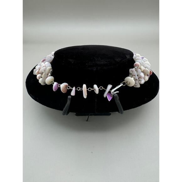 Vintage Japan 4 Strand Purple Shell Necklace - Picture 2 of 10